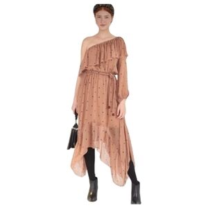 strapless open back dress Pink Fruits Queen Scarf One Shoulder Maxi Dress – FARM Rio main image 0